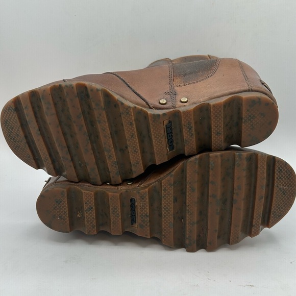 Sorel Women’s Lea Wedge Platform Booties Boots Leather in Elk Curry Size 7 - Picture 11 of 12